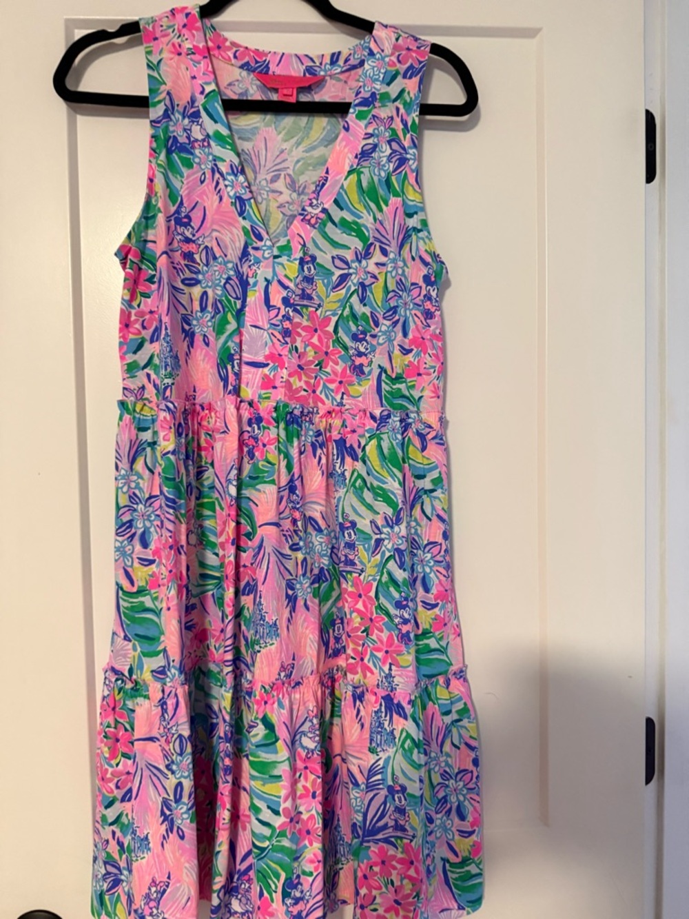 Lilly Pulitzer Pink, Blue & Green Floral Tiered Sundress
